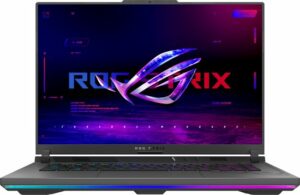 ASUS ROG Strix G16 G614JI-N3220W - Laptop - 40,6 cm (16") - WUXGA - Intel® Core™ i5 - i5-13450HX - 16 GB DDR5-SDRAM - 512 GB SSD - NVIDIA GeForce RTX 4070 - Wi-Fi 6E (802.11ax) - Windows 11 Home - zwart, grijs