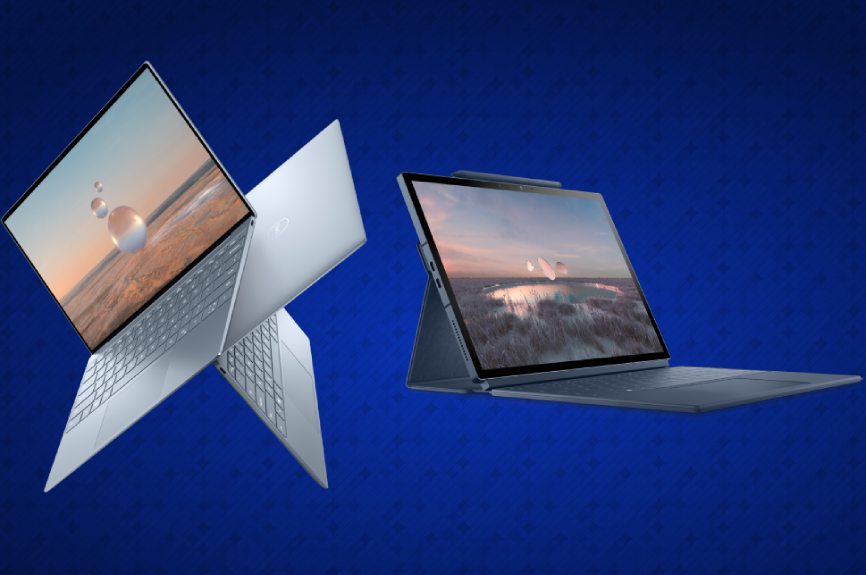 Blauwe achtergrond met beste laptops onder 600 euro