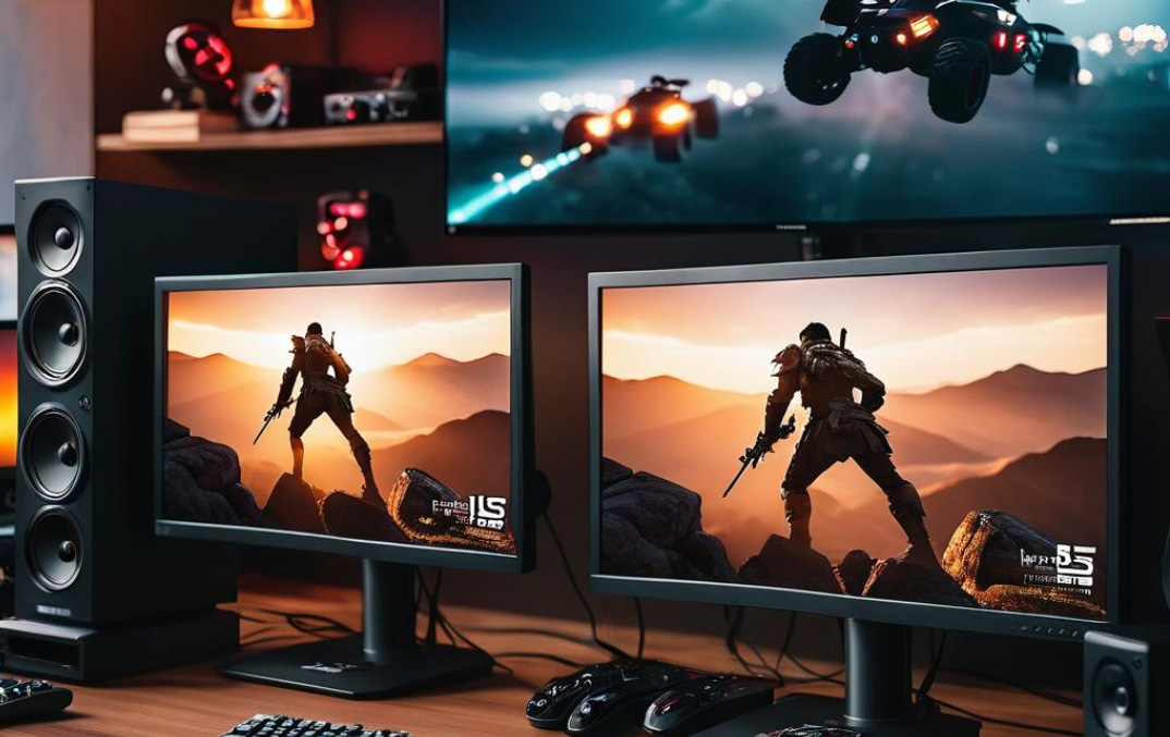 24 inch gaming monitors op een bureau