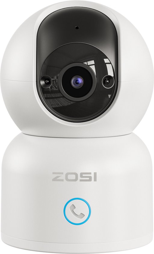 Fuegobird ZOSI C518 Indoor IP Camera - 3MP - Intercomfunctie - Beveiligingscamera - Huisdiercamera - Baby camera - Compatibel met 2.4G/5G WIFI - Werkt met app - Wit