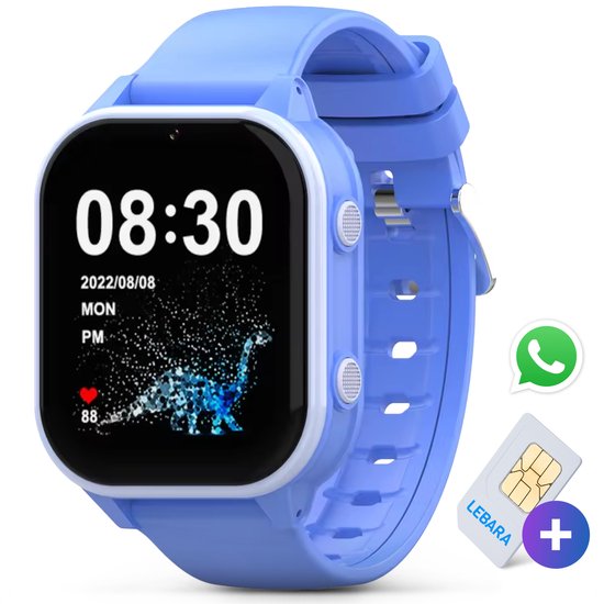 4G Smartwatch kinderen Met Whatsapp - GPS Horloge kind - Speelgoed - SOS Functie - Stappenteller - Incl Simkaart