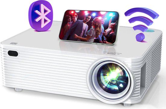 Chesto Beamer FULL HD (4K-Ondersteuning) - 10.000 Lumen - Streamen vanaf je telefoon met wifi