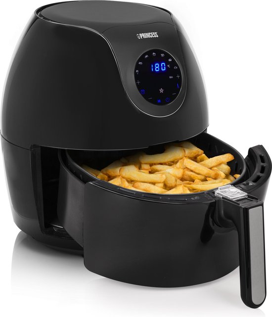 Princess Digitale Family Airfryer XXL 182050 - Heteluchtfriteuse - Groot 5,2 liter - Inclusief gratis bakvorm - 7 voorgeprogrammeerde programma's - 1700 W - Zwart