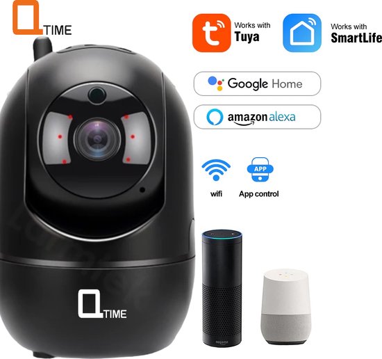 Tuya Premium 1080P Draadloze Mini IP VolgCamera WiFi Babyfoon (honden huisdier-camera) CCTV Indoor 2.4Ghz & 5Ghz Wifi Beveiligings Camera 2-Weg Audio Met Instelbare Bewegingsdetectie Ondersteund Amazon Alexa Echo Google Home TUYA gebaseerde Apps..