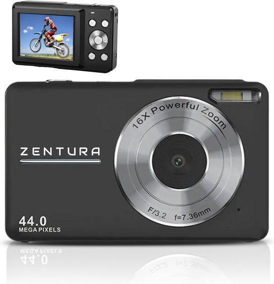 Zentura Digitale Camera - Fototoestel - Fotocamera - Compact Camera - Vlog Camera - Voor Kinderen - Inclusief 32GB